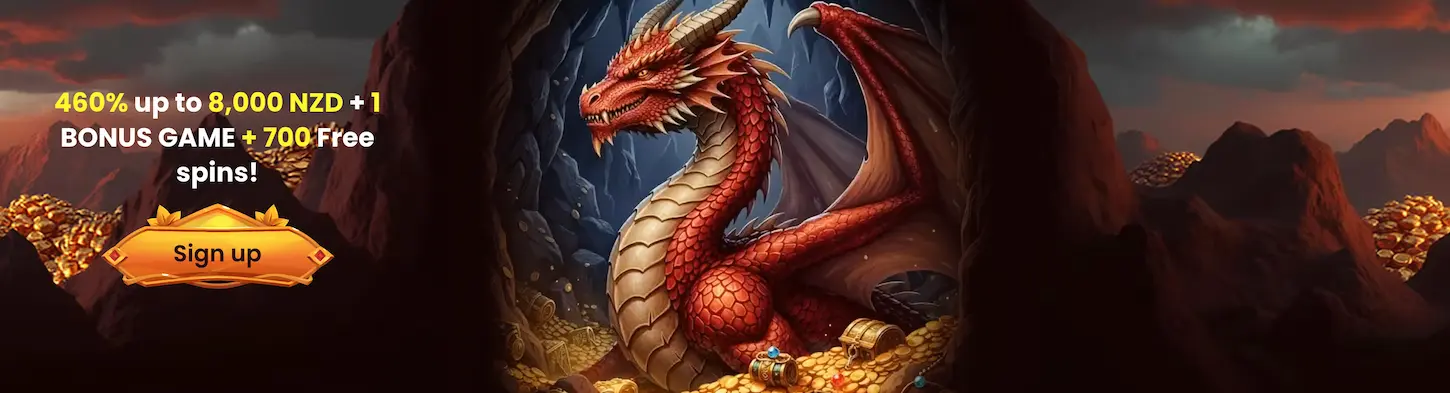 Dragonslots Casino NZ – 460% welcome bonus up to NZD 8,000 + 700 free spins for Kiwi players